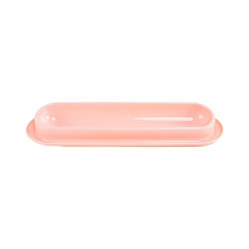 Gekippter Futternapf for Katzen, Hals, Anti-Erbrechen, 15° geneigte Wassernäpfe, 34,3 cm lang, Einzelnapf for mehrere Kätzchen/43 (Color : Pink) von CROKZ