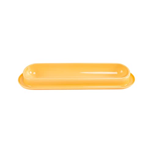 Gekippter Futternapf for Katzen, Hals, Anti-Erbrechen, 15° geneigte Wassernäpfe, 34,3 cm lang, Einzelnapf for mehrere Kätzchen/43 (Color : Yellow) von CROKZ