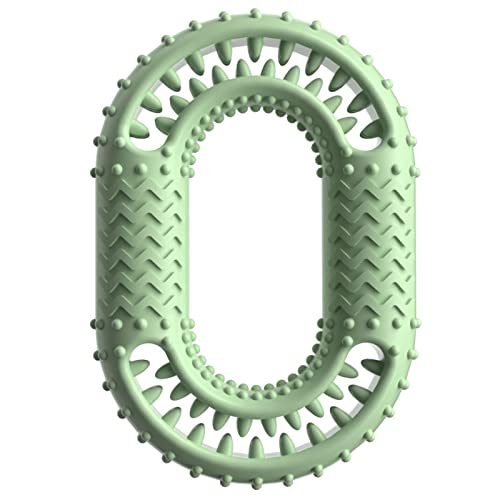 Haustier-Hundespielzeug, extra robust, O-Ring-Form, Beißring, interaktives elastisches Hunde-Backenzahnspielzeug for Hundezahnreinigungswerkzeug von Lebensmitteln/208 (Color : Green) von CROKZ