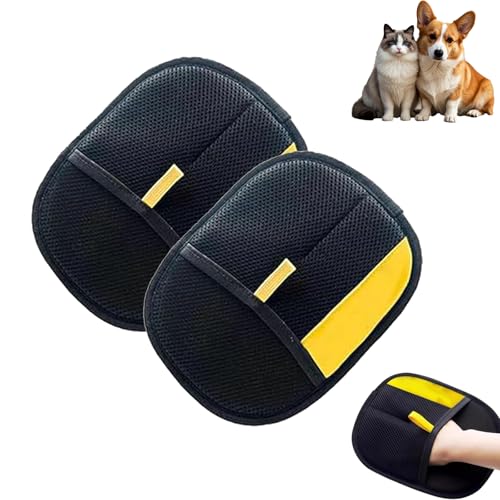 CRTZHA Altogether to Pet Handschuh, Pawlush Pro Handschuh, Altogether Tierhaarentferner, Elektrostatischer Handschuh zur Tierhaarentfernung, wiederverwendbar, doppelseitig (2PCS) von CRTZHA