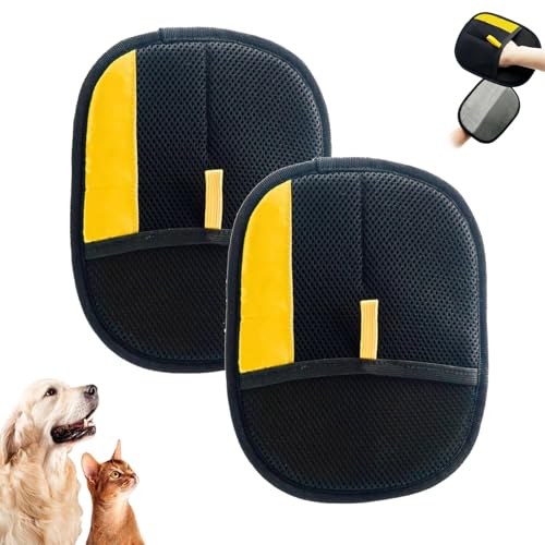 CRTZHA Goalintent Pet Gloves, Yomi Pet Hair Remover Glove, Goalintent PetRemover Electrostatic Gloves, PetHair Removal Glove for Cats & Dogs, Reusable PetGroomingGloves (2PCS) von CRTZHA