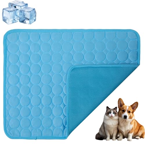 Kittra Cooling Mat for Cats, Kittra Cooling Mat Indoor, 𝐂ooling 𝐌at for Dogs, Pet 𝐂ooling 𝐌at, Cool and Healthy 𝐂ooling Bed 𝐟or Pet, Keep Your 𝐏et Cool and Comfy (Blue,L) von CRTZHA