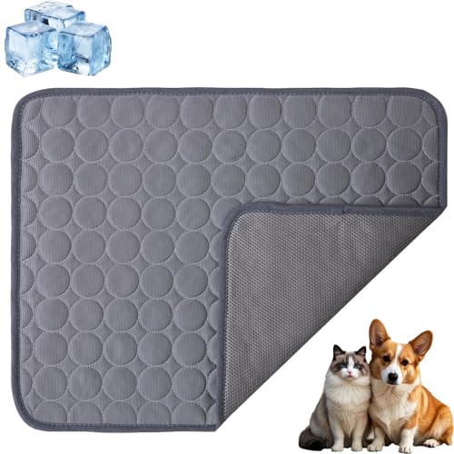 Kittra Cooling Mat for Cats, Kittra Cooling Mat Indoor, 𝐂ooling 𝐌at for Dogs, Pet 𝐂ooling 𝐌at, Cool and Healthy 𝐂ooling Bed 𝐟or Pet, Keep Your 𝐏et Cool and Comfy (Gray,M) von CRTZHA