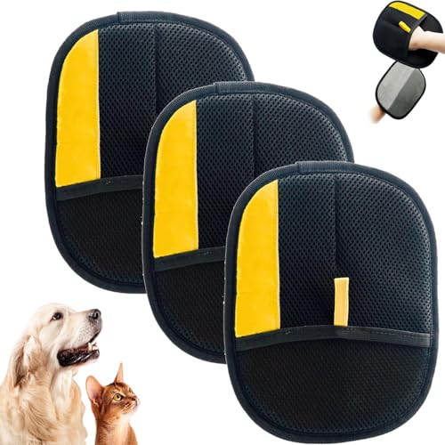 Petlova Glove, Petlova Sweep Glove, Pet Hair RemovalGloves, Double-Sided Reusable ElectrostaticGloves Pet Hair, Cat & DogHairs Remover for Couch, Furniture, Car Seat (3PCS) von CRTZHA
