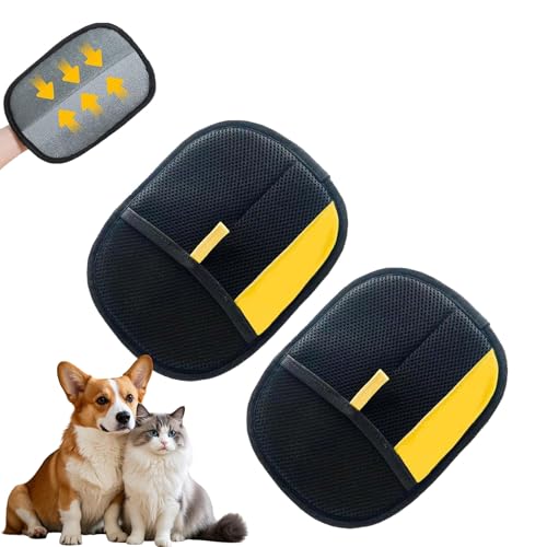 Petlova Handschuh, Petlova Sweep Handschuh, Neue doppelseitige, wiederverwendbare elektrostatische Handschuhe (2025) zur Tierhaarentfernung, Für Hunde und Katzen mit langem und kurzem Fell (2PC) von CRTZHA