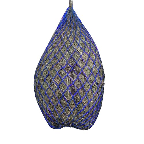 Heunetz Pferde, Langsames Füttern Engmaschig Heubeutel Artgerechte Fütterung, Verbessert Verdauung Nylon Dicker Verstellbarer Heutasche Stroh Futterbeutel, Pferde Schafe Ziegen (Blue,50inch1.6") von CSARPECT