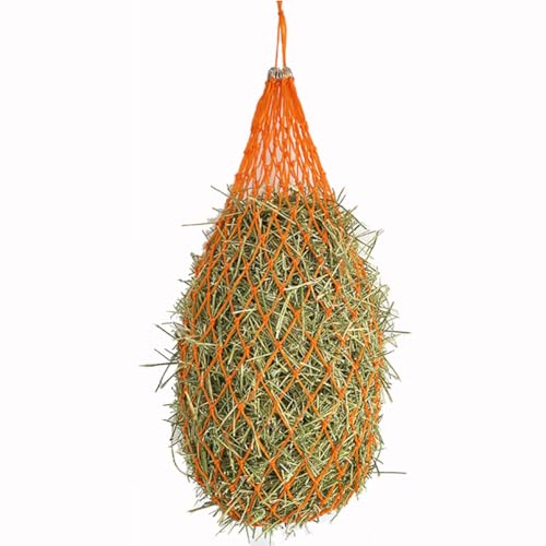 Heunetz Pferde, Langsames Füttern Engmaschig Heubeutel Artgerechte Fütterung, Verbessert Verdauung Nylon Dicker Verstellbarer Heutasche Stroh Futterbeutel, Pferde Schafe Ziegen (Orange,40inch1.5") von CSARPECT