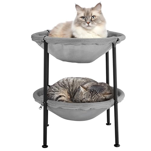 Doppel-Katzen-Hängemattenbett, erhöhte und erhöhte Katzenbetten für drinnen und große Katzen Doppel-Katzen-Hängemattenbett, erhöhte und erhöhte Katzenbetten für drinnen und große Katzen von CSD