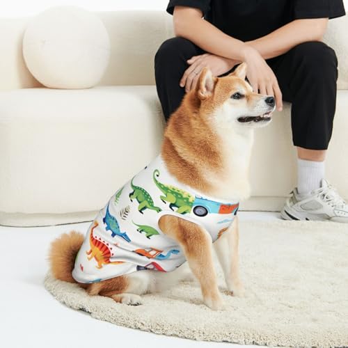CSIVKEJ Haustierbekleidung für Katzen und Hunde, Dinosaurier-Druck, weich, niedlich, Welpen, Weste, kleine, mittelgroße und große Hunde CSIVKEJ Haustierbekleidung für Katzen und Hunde, Dinosaurier-Druck, weich, niedlich, Welpen, Weste, kleine, mittelgroße und große Hunde von CSIVKEJ