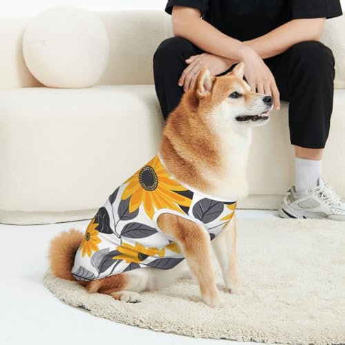 CSIVKEJ Haustierbekleidung für Katzen und Hunde, mit Sonnenblumen-Aufdruck, weich, niedlich, für kleine, mittelgroße und große Hunde CSIVKEJ Haustierbekleidung für Katzen und Hunde, mit Sonnenblumen-Aufdruck, weich, niedlich, für kleine, mittelgroße und große Hunde von CSIVKEJ