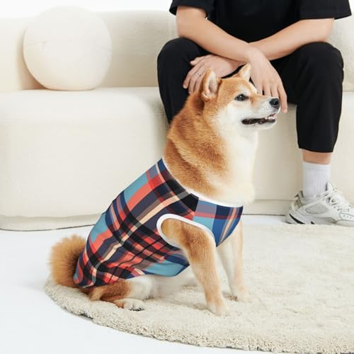 CSIVKEJ Hunde-T-Shirt für Katzen und Hunde, buntes Büffelkaromuster, weich, niedlich, für kleine, mittelgroße und große Hunde CSIVKEJ Hunde-T-Shirt für Katzen und Hunde, buntes Büffelkaromuster, weich, niedlich, für kleine, mittelgroße und große Hunde von CSIVKEJ