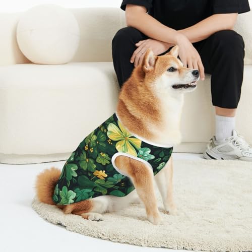 CSIVKEJ St. Patrick's Day Kleeblatt-Print Haustierkleidung für Katzen und Hunde, weich, niedlich, Welpen, Weste, kleine, mittelgroße und große Hunde CSIVKEJ St. Patrick's Day Kleeblatt-Print Haustierkleidung für Katzen und Hunde, weich, niedlich, Welpen, Weste, kleine, mittelgroße und große Hunde von CSIVKEJ