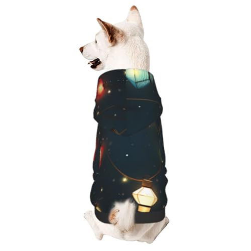 Christmas Lights Chic 3D Dog Hoodies for Small Pets A Cozy Costume for Stylish Puppy Cosplay Delight M von CSIVKEJ