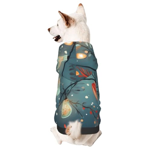 Christmas Lights Chic 3D Dog Hoodies for Small Pets A Cozy Costume for Stylish Puppy Cosplay Delight M von CSIVKEJ
