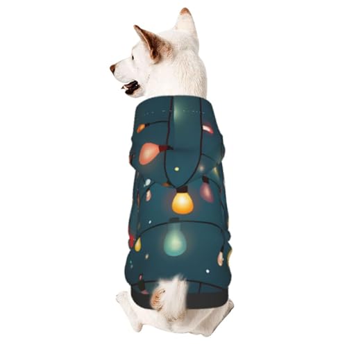 Christmas Lights Chic 3D Dog Hoodies for Small Pets A Cozy Costume for Stylish Puppy Cosplay Delight XS von CSIVKEJ