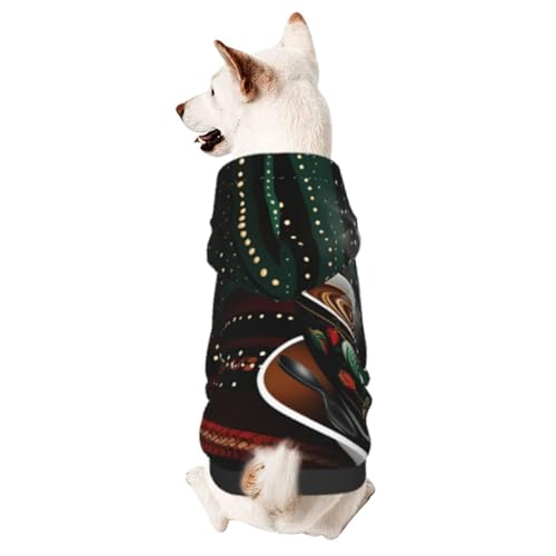 Green Coffee Chic 3D-Hunde-Kapuzenpullover für kleine Haustiere, ein gemütliches Kostüm für stilvolle Welpen, Cosplay, Delight, Größe L von CSIVKEJ