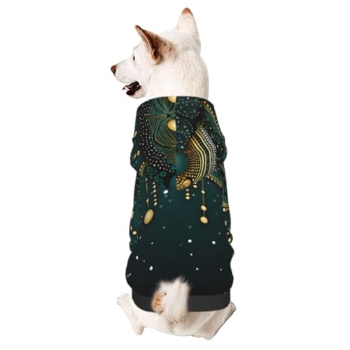 Green Light Chic 3D-Hunde-Kapuzenpullover für kleine Haustiere, ein gemütliches Kostüm für stilvolle Welpen, Cosplay, Delight, Größe L von CSIVKEJ
