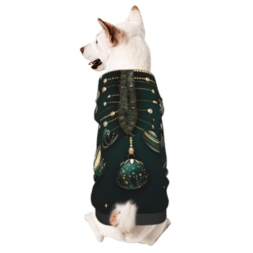 Green Light Chic 3D-Hunde-Kapuzenpullover für kleine Haustiere, ein gemütliches Kostüm für stilvolle Welpen, Cosplay, Größe XL von CSIVKEJ