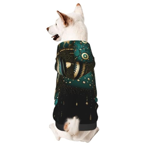 Green Light Chic 3D-Hunde-Kapuzenpullover für kleine Haustiere, ein gemütliches Kostüm für stilvolle Welpen, Cosplay, Größe XS von CSIVKEJ