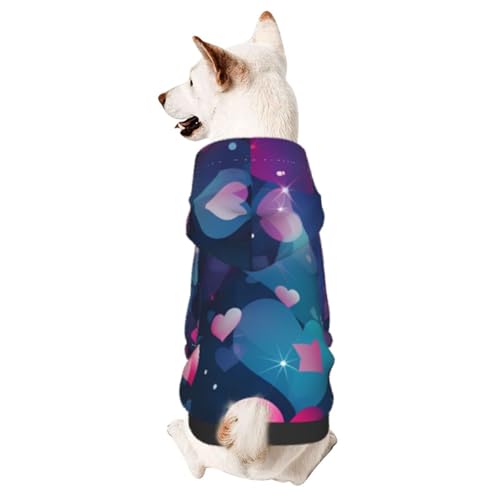 Hearts Chic 3D-Hunde-Kapuzenpullover für kleine Haustiere, ein gemütliches Kostüm für stilvolle Welpen, Cosplay, Delight, XXL von CSIVKEJ