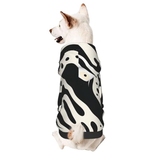 Schicker 3D-Hunde-Kapuzenpullover mit Kuh-Aufdruck für kleine Haustiere, ein gemütliches Kostüm für stilvolle Welpen, Cosplay, Delight L von CSIVKEJ