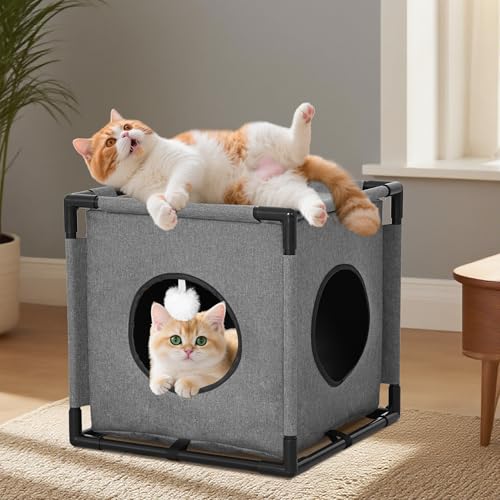CSQOO Katzenbetten für Hauskatzen, erhöhte Katzenhöhle für mehrere Katzen von CSQOO