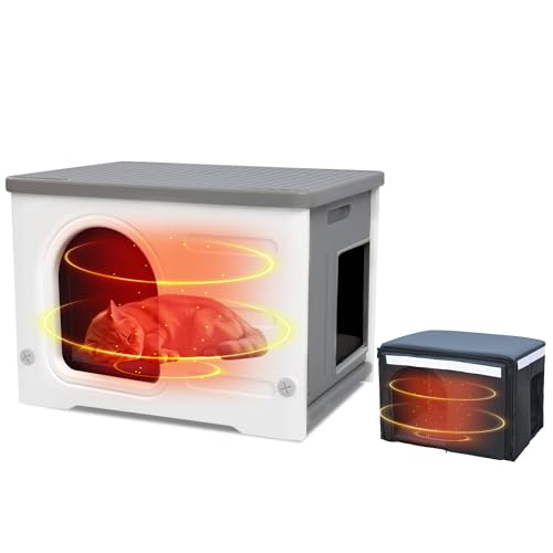 Katzenhaus aus Kunststoff, 100 % isoliert, für den Außenbereich, mit isoliertem Innenfutter, Katzenhäuser für den Winter, wasserdicht, Katzenhaus für draußen, einfach zu reinigen und zusammenzubauen Katzenhaus aus Kunststoff, 100 % isoliert, für den Außenbereich, mit isoliertem Innenfutter, Katzenhäuser für den Winter, wasserdicht, Katzenhaus für draußen, einfach zu reinigen und zusammenzubauen von CSQOO