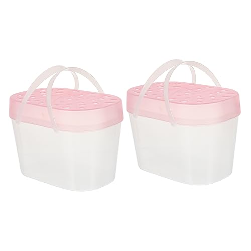 2 x Haustier-Tragekiste, Reisebehälter, Transportbox für kleine Haustiere, Haustierkäfige, Hamsterkäfige, Rosa von CSXMONEY