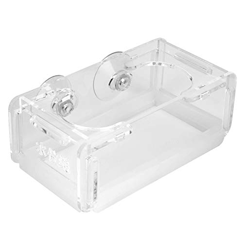 Acryl Aquarium Feeder Aquarium Futternapf Transparent Fisch Tank Feeder mit Saugnapf 10,9 x 6,1 x 4,1 cm von CSXMONEY