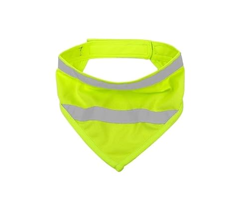 Reflektierender Haustier-Dreieckschal, leuchtet im Dunkeln, Haustier-Schal, Sicherheit für Hunde, fluoreszierendes Gelb von CSXMONEY