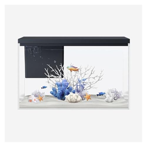 CSYQPDMBDL Kugelaquarium, Goldfischglas, Fischtank mit Licht und Pumpe Zirkulation Filtration Quadratisches transparentes Glasaquarium von CSYQPDMBDL