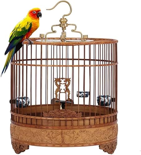 Vogelkäfig, Vogelkäfig, rund, großer Vogelkäfig, geschnitzt, Vogelkäfig aus Bambus, hängender Vogelkäfig Vogelkäfig, Vogelkäfig, rund, großer Vogelkäfig, geschnitzt, Vogelkäfig aus Bambus, hängender Vogelkäfig von CSYQPDMBDL