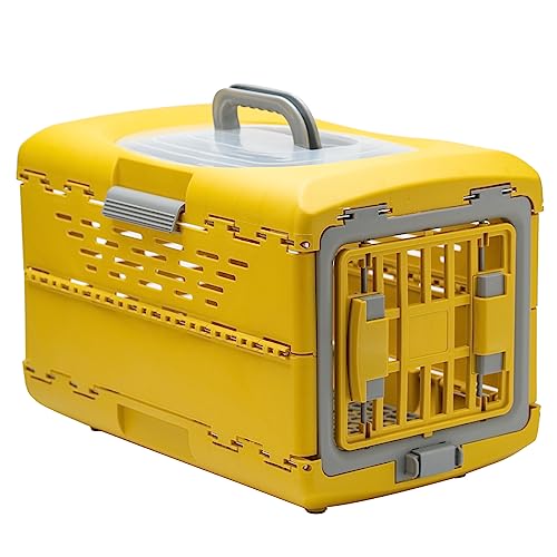 CStern Faltbare Transportbox für Hunde Kätzchen,Tragbar Hundebox Katzenbox,Transportbox für 3-4 kg Kleine Haustiere,48 * 30 * 32 cm-Gelb von CStern
