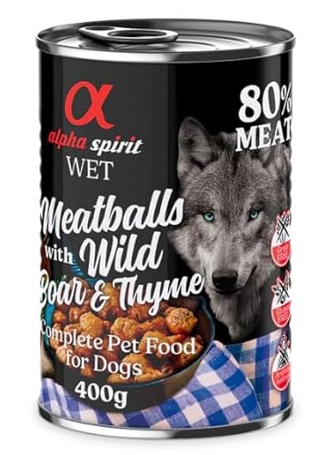 Alpha Spirit Fleischbällchen Nassfutter 6 Dosen x 400 g (Wildschwein und Thymil) von CT-TRONICS
