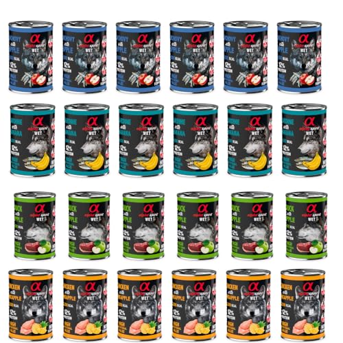 Alpha Spirit Nassfutter Maxi Packs Monatlich 24 Dosen x 400 g (Mix 3) von CT-TRONICS