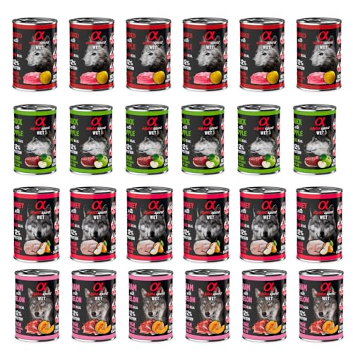 Alpha Spirit Nassfutter Maxi Packs Monatlich 24 Dosen x 400 g (Mix 4) von CT-TRONICS