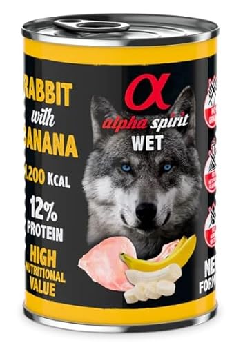 CT-TRONICS Alpha Spirit Nassfutter Premium Hunde 6 Dosen x 400 g (Hase mit PLATAN) von CT-TRONICS