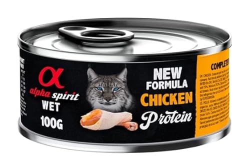 Alpha Spirit Nassfutter für Katzen, 6 Dosen x 100 g (Huhn) von CT-TRONICS