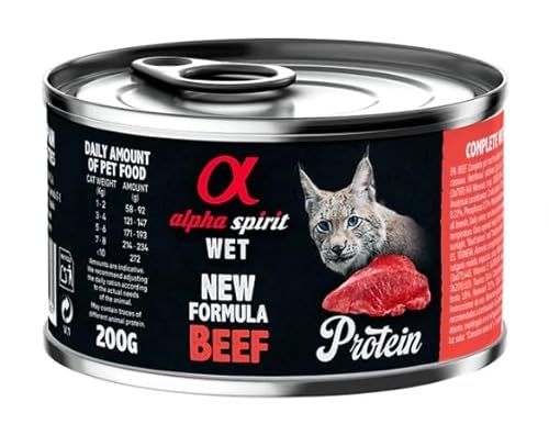 Alpha Spirit Nassfutter komplett für Katzen, 6 Dosen x 200 g (Kalbfleisch) von CT-TRONICS