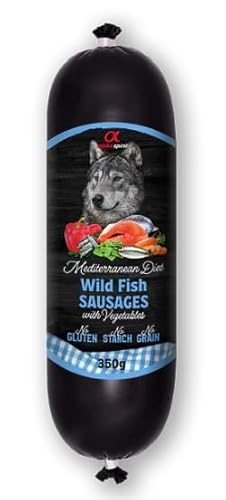 Alpha Spirit Würstchen für Hunde, Nassfutter 8 x 350 g (Mediterranean Wild Fish) von CT-TRONICS