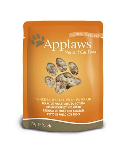 Applaws Nassfutter für Katzen, 12 Beutel x 70 g, verschiedene Geschmacksrichtungen (Huhn und Kürbis) von CT-TRONICS