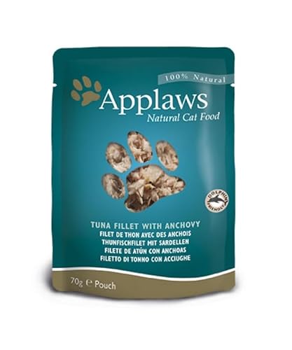 Applaws Nassfutter für Katzen, 12 Beutel x 70 g, verschiedene Geschmacksrichtungen (Thunfisch mit voller Sardellen) von CT-TRONICS
