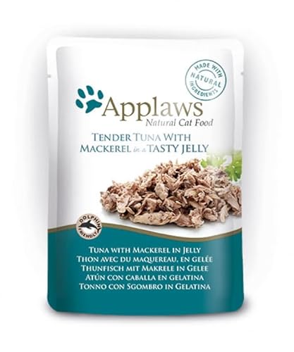 Applaws Nassfutter für Katzen, 16 Beutel x 70 g, verschiedene Geschmacksrichtungen (Thunfisch und Makrele in Gelee) von CT-TRONICS