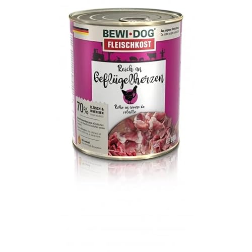 Bewi Dog Nassfutter für Hunde, 6 x 800 g (Vogelherzen) von CT-TRONICS