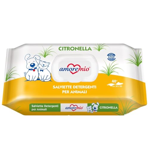 CT-TRONICS Amoremio Feuchttücher für Hunde und Katzen | verschiedene Düfte | 10 x 40 Tücher | (Citronella) von CT-TRONICS