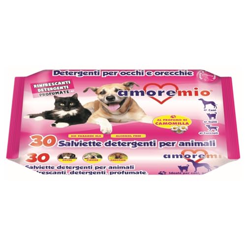CT-TRONICS Amoremio Feuchttücher für Hunde und Katzen | verschiedene Düfte | 10 x 40 Tücher | (Taschenkamille (30 Stück) von CT-TRONICS