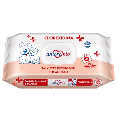 CT-TRONICS Amoremio Feuchttücher für Hunde und Katzen | verschiedene Düfte | 10 x 40 Tücher | Chlorhexidin von CT-TRONICS