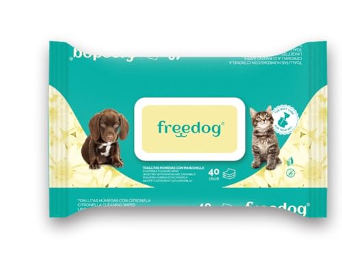CT-TRONICS Freedog Feuchttücher für Hunde und Katzen, 2 x 40 Tücher (Kamille) von CT-TRONICS