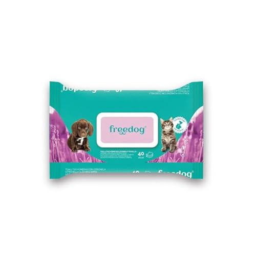 CT-TRONICS Freedog Feuchttücher für Hunde und Katzen, 2 x 40 Tücher (Lavendel und Vanille) von CT-TRONICS