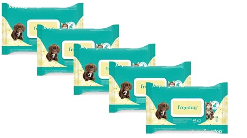 CT-TRONICS Freedog Feuchttücher für Hunde und Katzen, 5 Stück, 40 Stück (Kamille) von CT-TRONICS